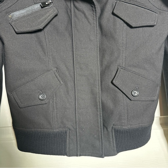 Theory Nyree Bomber Jacket Women's Medium Black Moto Style Medium Weight Cotton - Picture 4 of 14